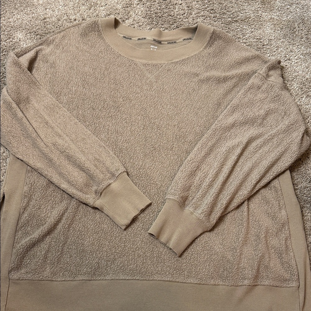 Aerie Tan Ribbed Sweater